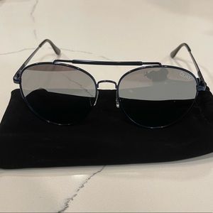 Quay Lickety Split Sunglasses - Blue / Silver Mirror Lens